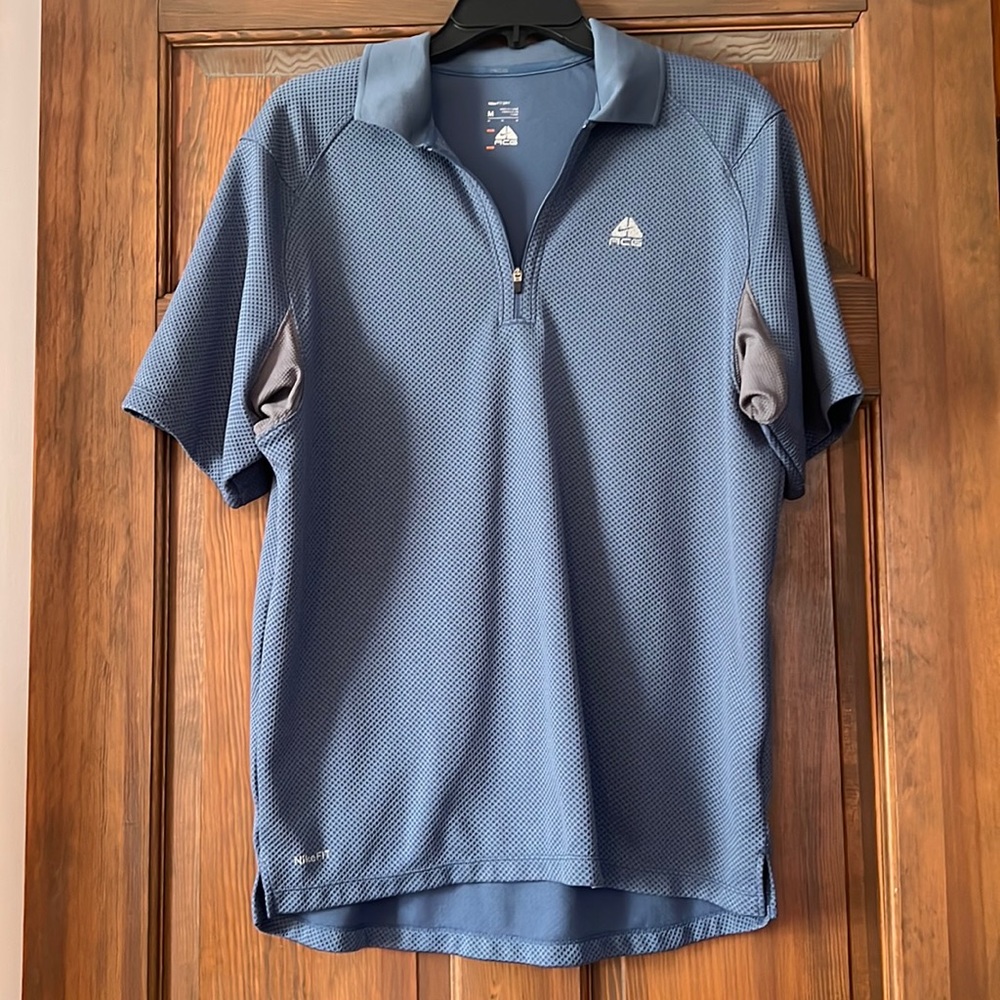 Nike dri fit ACG men’s blue polo size medium
